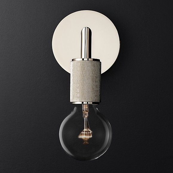 Бра RH Utilitaire Single Sconce Silver Никель в Грозном | Loft Concept 