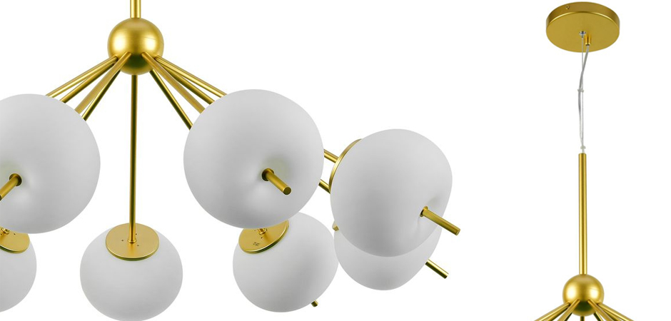Люстра White ball brass Louise 9 Люстра White ball brass Louise 9 - Loft-Concept в Грозном