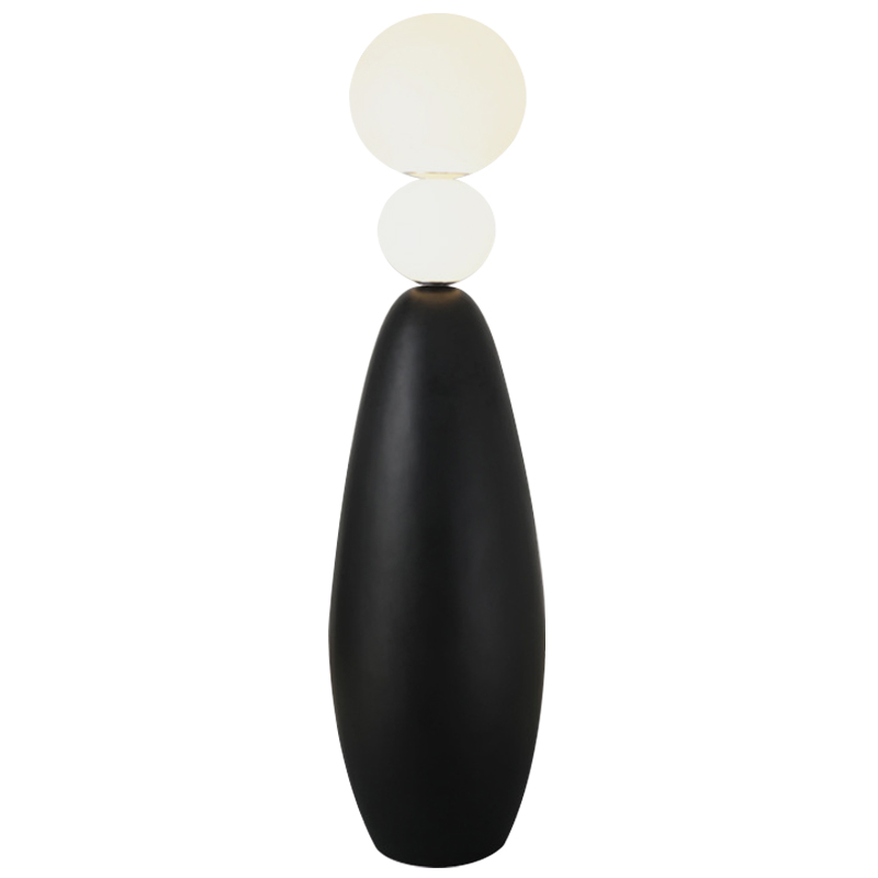 Торшер Two Round Shapes Floor Lamp Черно-белый Торшер Two Round Shapes Floor Lamp Черно-белый в Грозном | Loft Concept