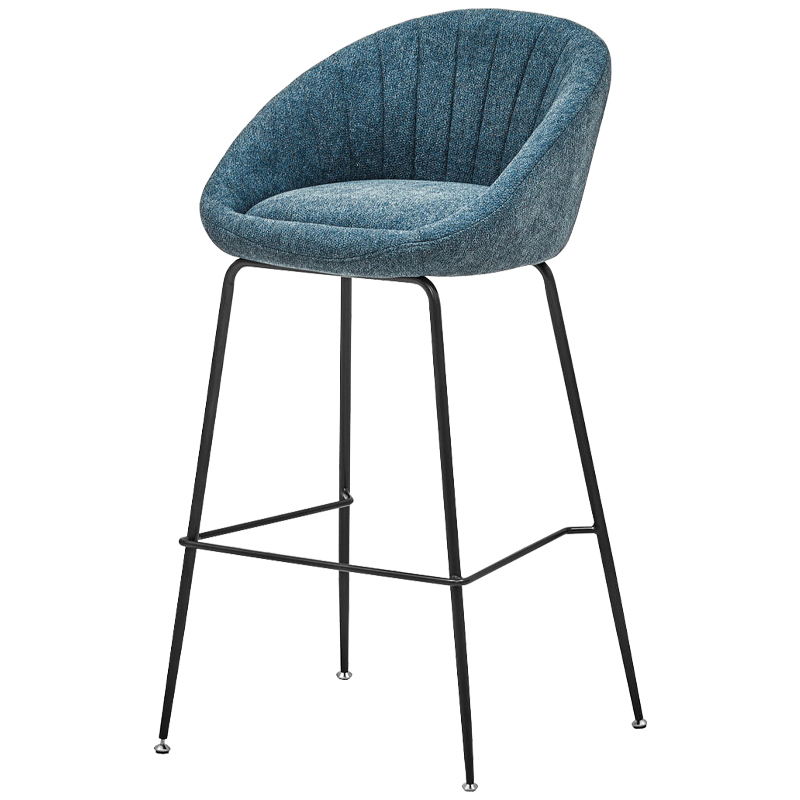 Барный стул Alberto Bar Stool Blue Черный Голубой пастельный Барный стул Alberto Bar Stool Blue Черный Голубой пастельный в Грозном | Loft Concept