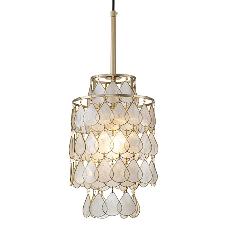 Подвесной светильник с декором из натуральной морской ракушки Iridescent Light Золотой Перламутровый в Грозном | Loft Concept 