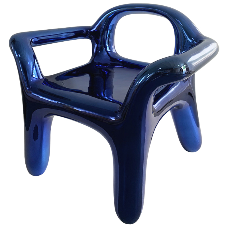 Кресло Deep Blue Metallica Shine Armchair Синий Кресло Deep Blue Metallica Shine Armchair Синий в Грозном | Loft Concept