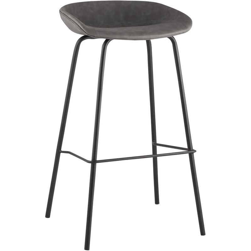 Стул Барный без Спинки Винтажная Серая Экокожа Vendramin Bar Chair Серый Черный Стул Барный без Спинки Винтажная Серая Экокожа Vendramin Bar Chair Серый Черный в Грозном | Loft Concept