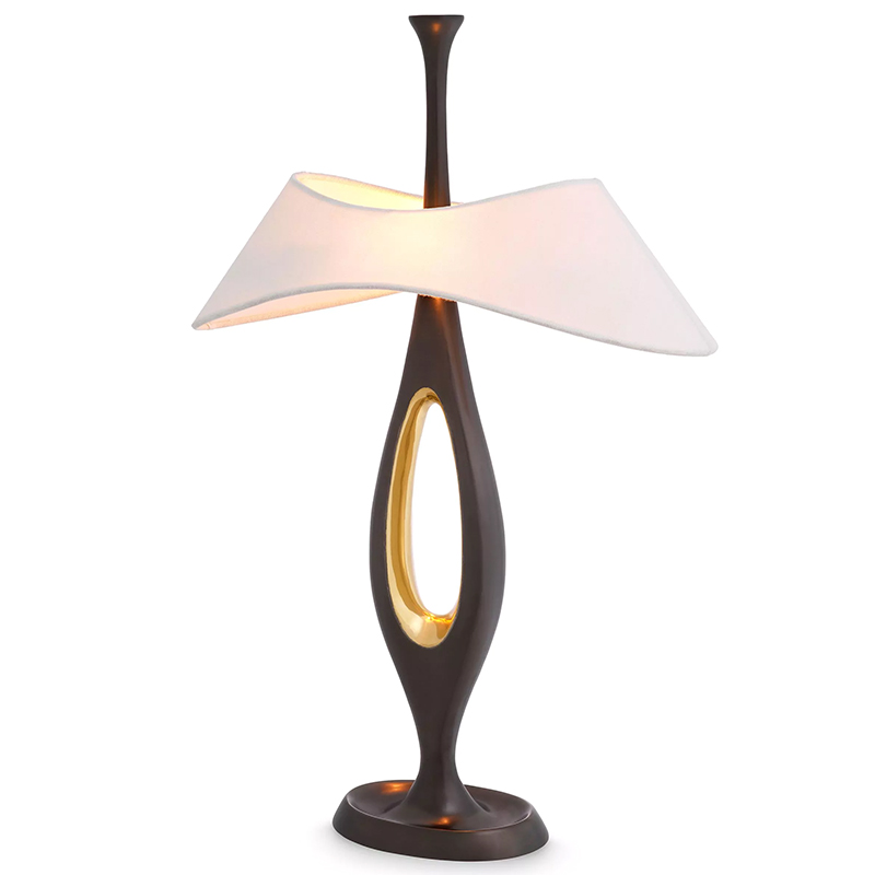 Настольная лампа Eichholtz Table Lamp Gianfranco Винтажная латунь Белый Золотой Настольная лампа Eichholtz Table Lamp Gianfranco Винтажная латунь Белый Золотой в Грозном | Loft Concept