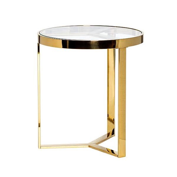 Приставной стол Neoclassic Tee Gold Золотой Прозрачное Стекло Приставной стол Neoclassic Tee Gold Золотой Прозрачное Стекло в Грозном | Loft Concept