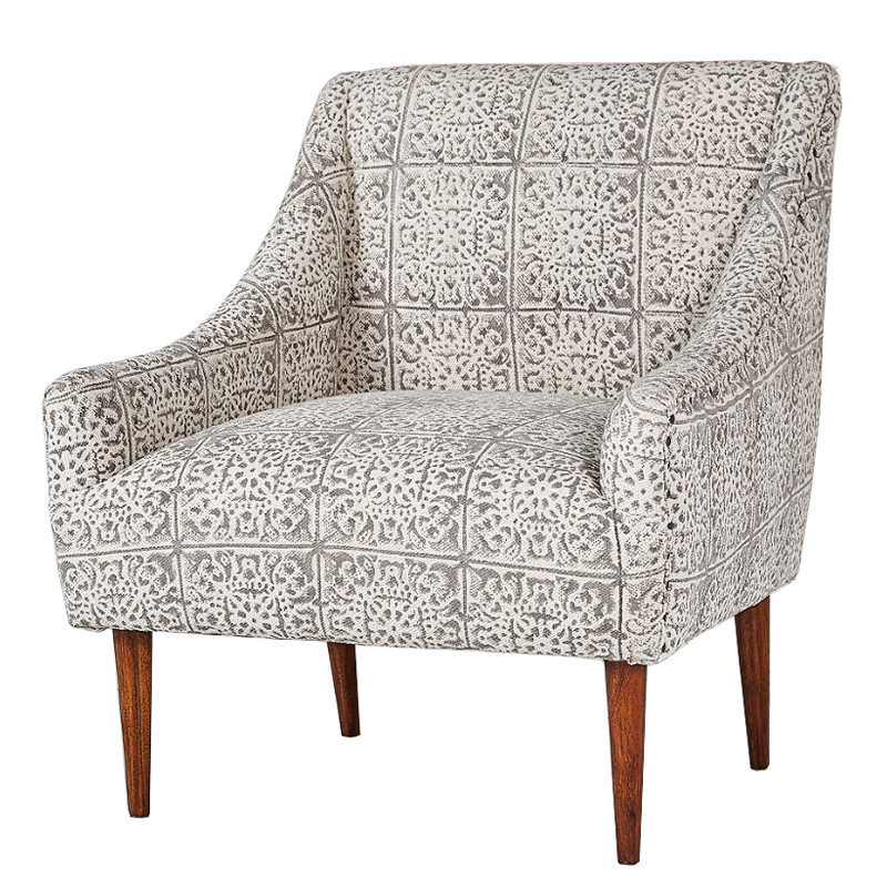 Gray Ornament Armchair Кресло серый орнамент ivory ( слоновая кость ) Серый Gray Ornament Armchair Кресло серый орнамент ivory ( слоновая кость ) Серый в Грозном | Loft Concept