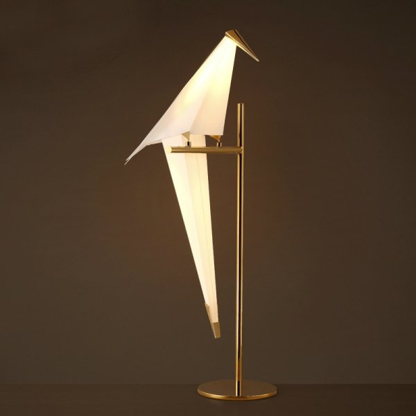 Настольная лампа Origami Bird Table Lamp Золотой Бежево-серый Настольная лампа Origami Bird Table Lamp Золотой Бежево-серый в Грозном | Loft Concept