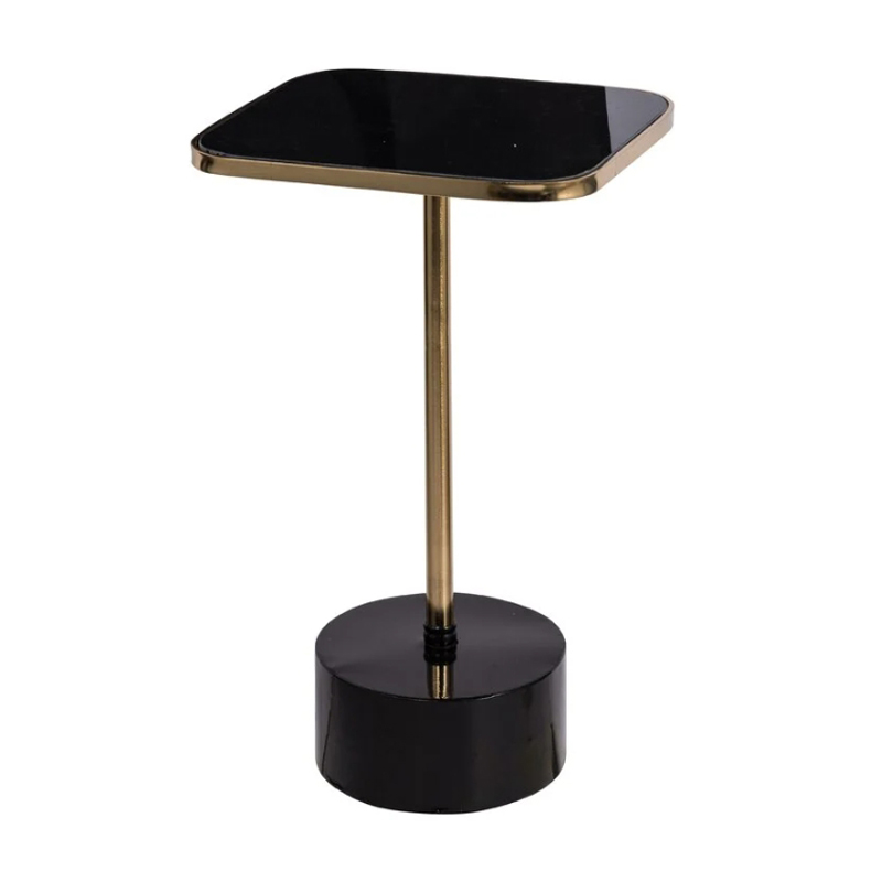 Приставной стол Single-Legged Table rectangular Черный Глянцевое золото Приставной стол Single-Legged Table rectangular Черный Глянцевое золото в Грозном | Loft Concept