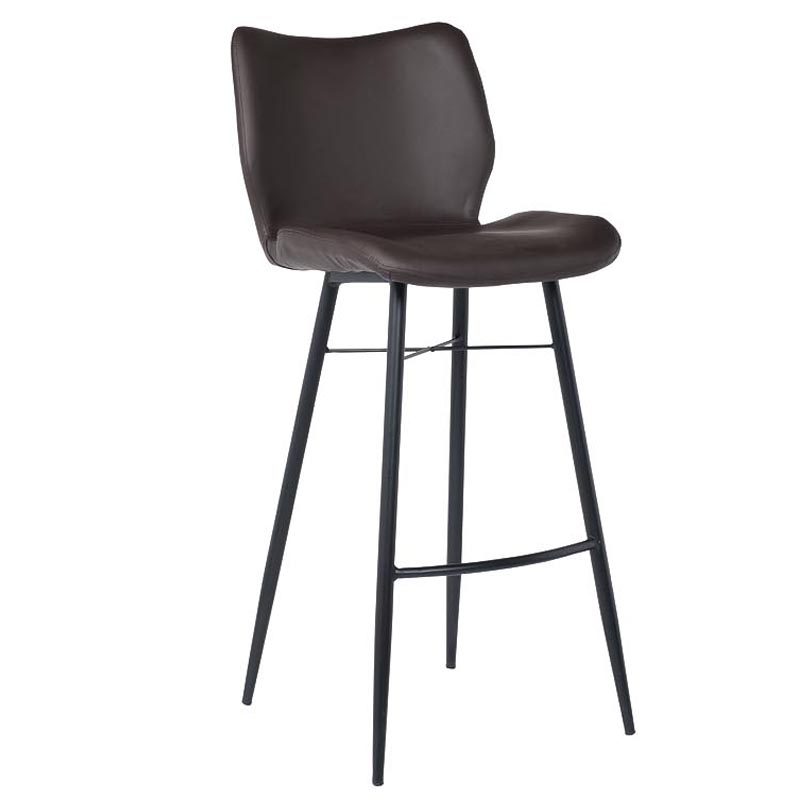 Барный стул Herald Eco Leather Bar Stool Коричневый Черный Барный стул Herald Eco Leather Bar Stool Коричневый Черный в Грозном | Loft Concept