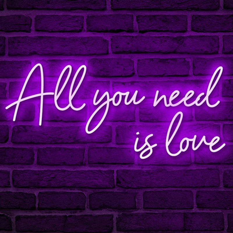 Неоновая настенная лампа All You Need is Love Neon Wall Lamp Фиолетовый Прозрачный Фиолетовый Неоновая настенная лампа All You Need is Love Neon Wall Lamp Фиолетовый Прозрачный Фиолетовый в Грозном | Loft Concept