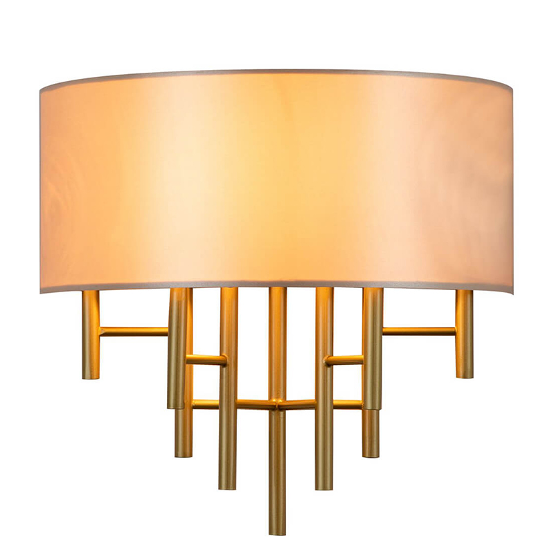 Бра Oswell Lampshade Wall Lamp Латунь Бежевый Бра Oswell Lampshade Wall Lamp Латунь Бежевый в Грозном | Loft Concept