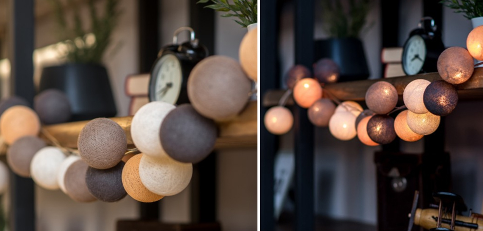 Гирлянда хлопковые фонарики Сotton Ball Clay - Loft-Concept в Грозном