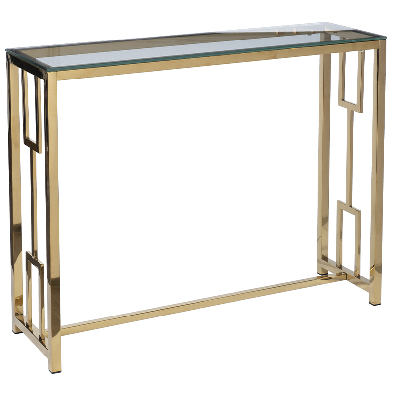 Консоль Golden Luxury I Console Золотой Прозрачное Стекло Консоль Golden Luxury I Console Золотой Прозрачное Стекло в Грозном | Loft Concept