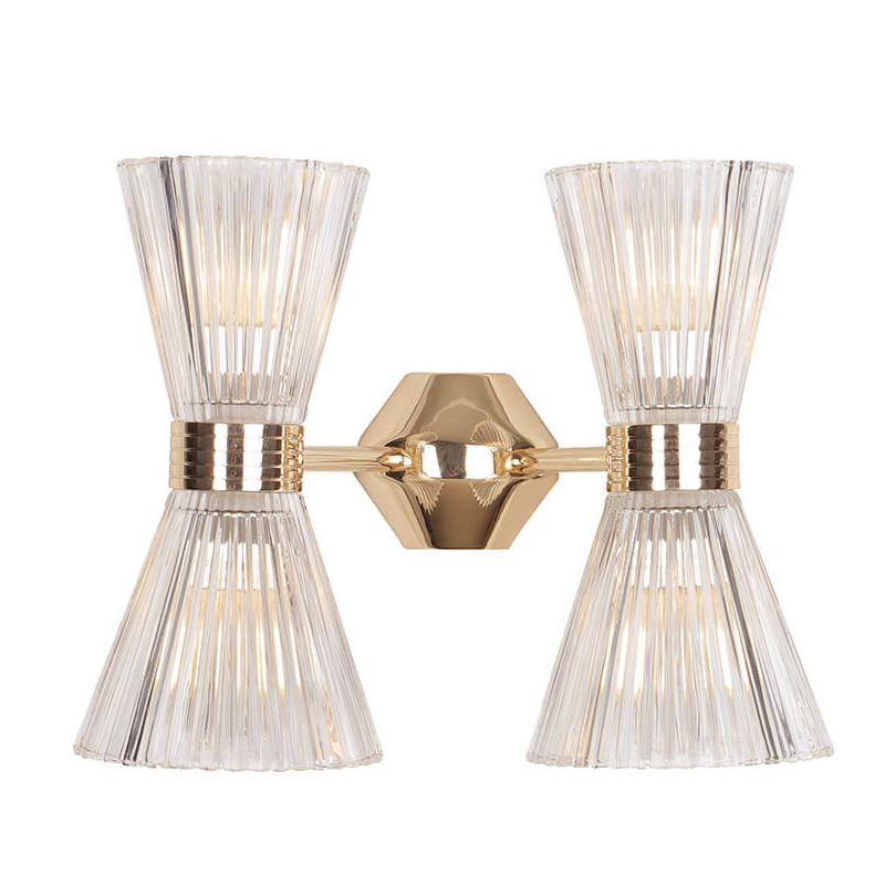 Бра Glass Horn Light gold 4 Глянцевое золото Прозрачное Стекло Бра Glass Horn Light gold 4 Глянцевое золото Прозрачное Стекло в Грозном | Loft Concept