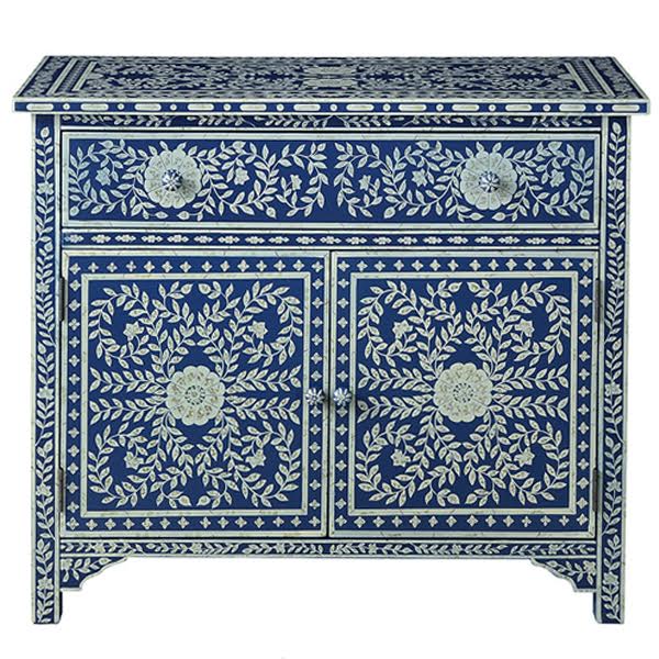 Комод инкрустация костью ORIENTAL Indian синий орнамент Синий Комод инкрустация костью ORIENTAL Indian синий орнамент Синий в Грозном | Loft Concept