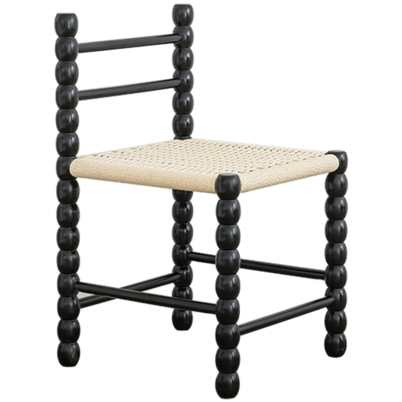 Стул French Corner Chair Black Черный Бежевый Стул French Corner Chair Black Черный Бежевый в Грозном | Loft Concept