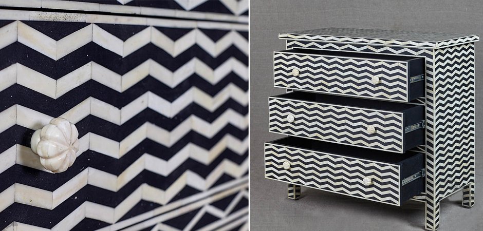 Комод инкрустация костью Inlaid Bone Chevron Комод инкрустация костью Inlaid Bone Chevron - Loft-Concept в Грозном