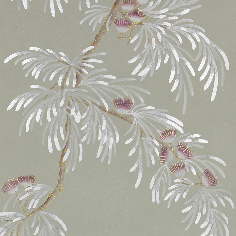Обои ручная роспись Silk Tree Special Colourway on grey painted Xuan paper Обои ручная роспись Silk Tree Special Colourway on grey painted Xuan paper в Грозном | Loft Concept