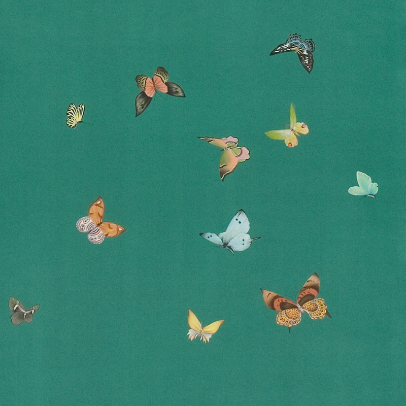 Обои ручная роспись Butterflies Emerald on green dyed paper Обои ручная роспись Butterflies Emerald on green dyed paper в Грозном | Loft Concept