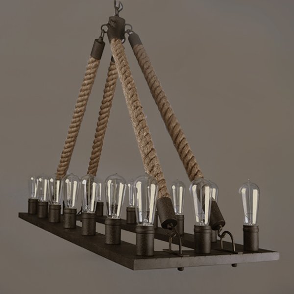 Люстра Square Large Loft Rope Light Черный Люстра Square Large Loft Rope Light Черный в Грозном | Loft Concept