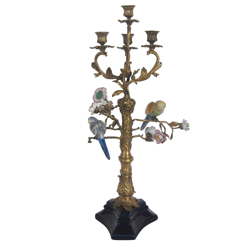 Подсвечник Parrots on a Bronze Tree Candlestick Бронза Мульти Подсвечник Parrots on a Bronze Tree Candlestick Бронза Мульти в Грозном | Loft Concept