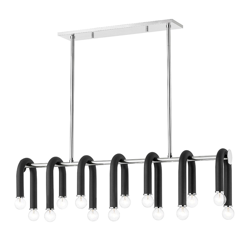 Люстра Paulson floppy chandelier chrome Черный Хром в Грозном | Loft Concept 