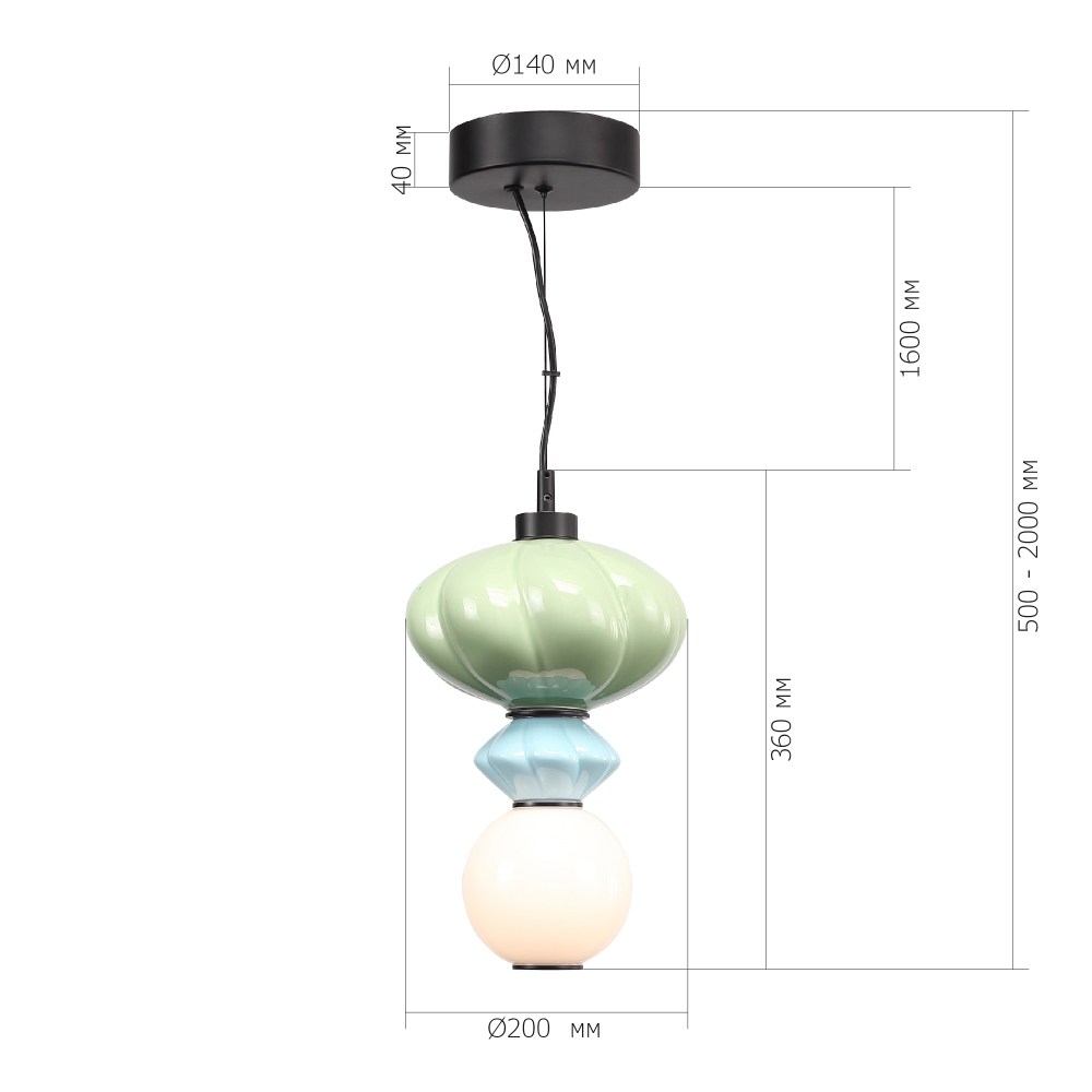 Подвесной светильник фигурный с керамическими элементами Fragrant Light в Грозном