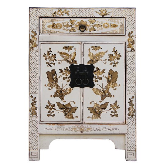 Тумба Chinese Painting Butterflies White Белый Золотой Тумба Chinese Painting Butterflies White Белый Золотой в Грозном | Loft Concept