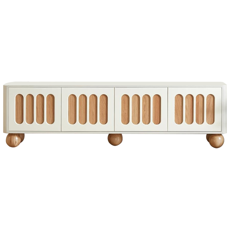 ТВ-тумба Neha Wooden Forms TV Stand Молочный Древесина ТВ-тумба Neha Wooden Forms TV Stand Молочный Древесина в Грозном | Loft Concept