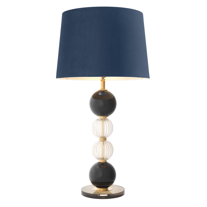 Настольная лампа Eichholtz Table Lamp Fresco Латунь Античная полированная Сапфирово-синий Черный Прозрачный Настольная лампа Eichholtz Table Lamp Fresco Латунь Античная полированная Сапфирово-синий Черный Прозрачный в Грозном | Loft Concept
