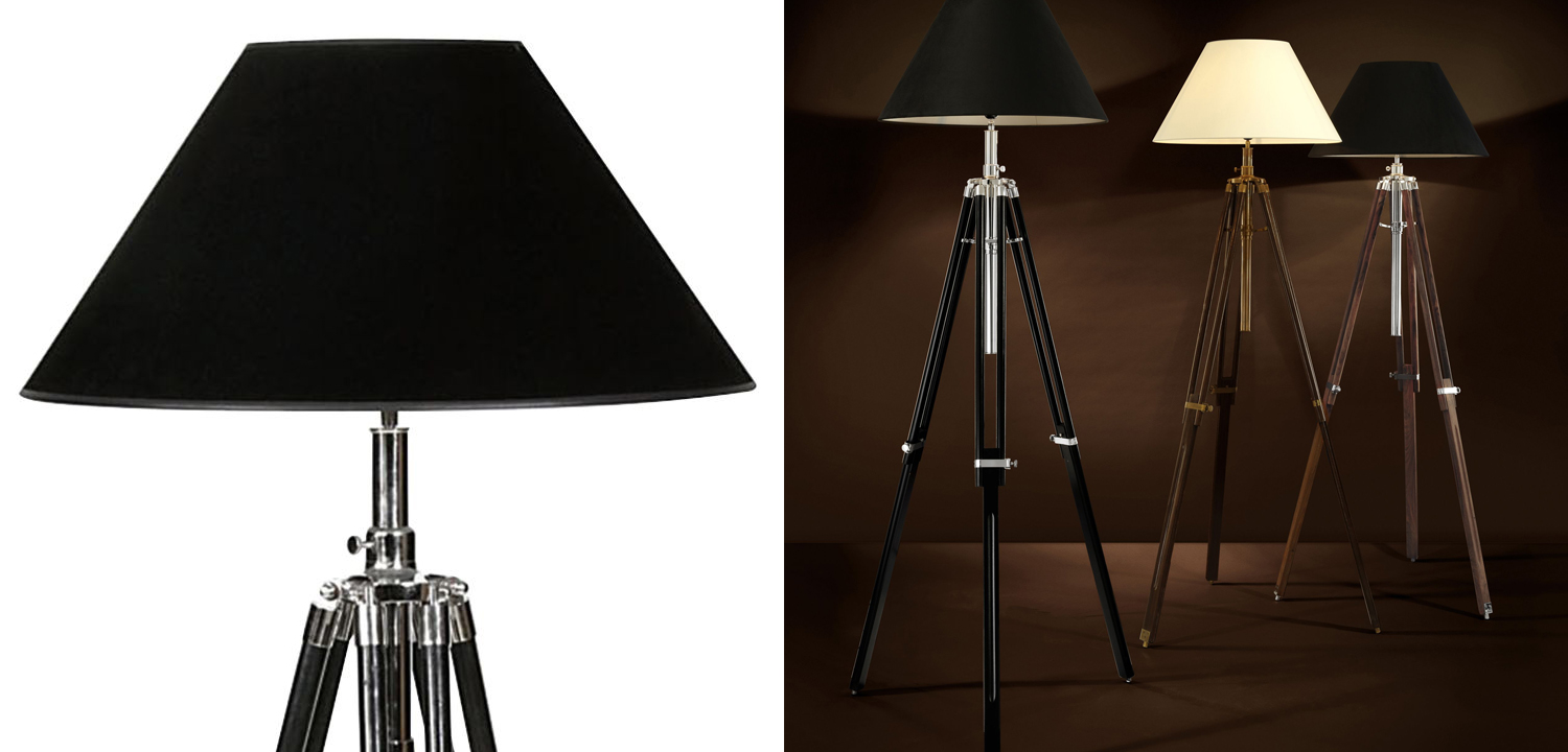 Торшер Eichholtz Floor Lamp Telescope nickel & black - фото