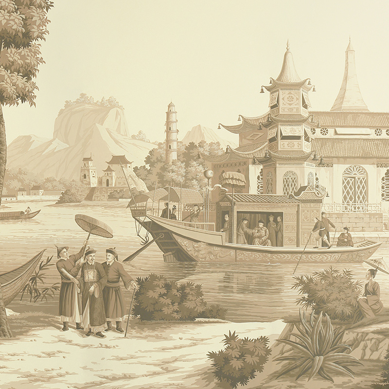 Обои ручная роспись Procession Chinoise Sepia on scenic paper Обои ручная роспись Procession Chinoise Sepia on scenic paper в Грозном | Loft Concept