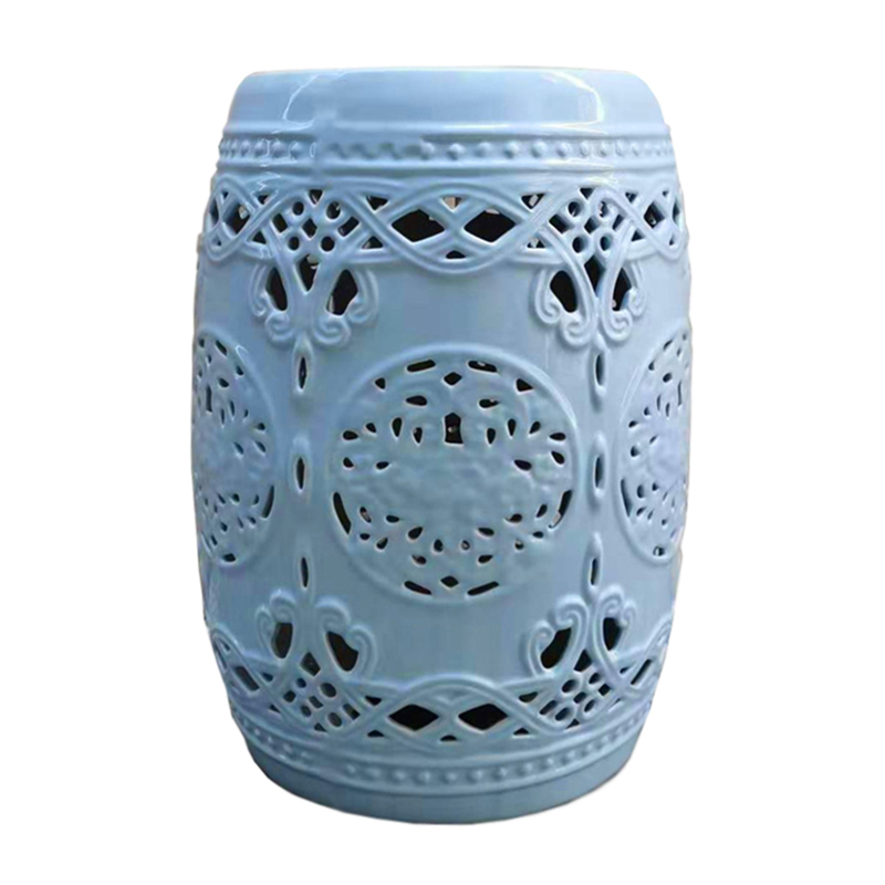 Керамический табурет Blue Ceramic Patterned Chair Голубой Керамический табурет Blue Ceramic Patterned Chair Голубой в Грозном | Loft Concept