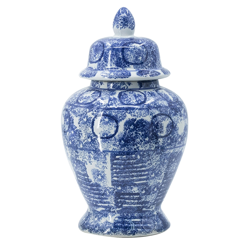 Ваза с крышкой Abstraction Vase Синий Белый Ваза с крышкой Abstraction Vase Синий Белый в Грозном | Loft Concept