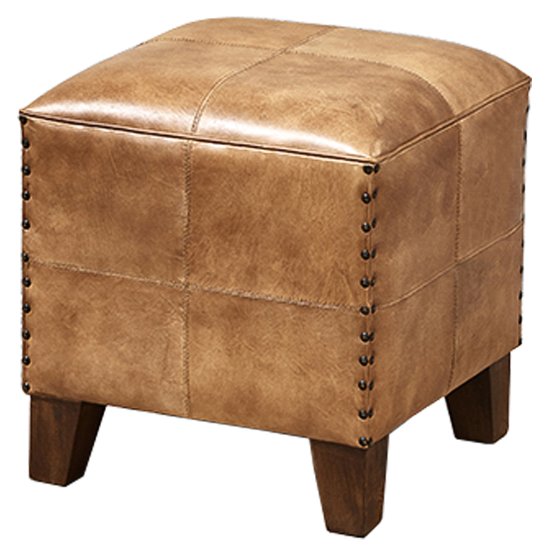 Пуф Leather Cube Puff Коричневый Карамель Пуф Leather Cube Puff Коричневый Карамель в Грозном | Loft Concept