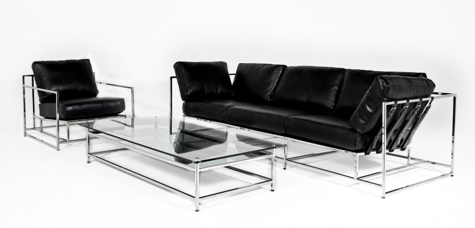 Диван Black Calfskin Sofa - фото №2