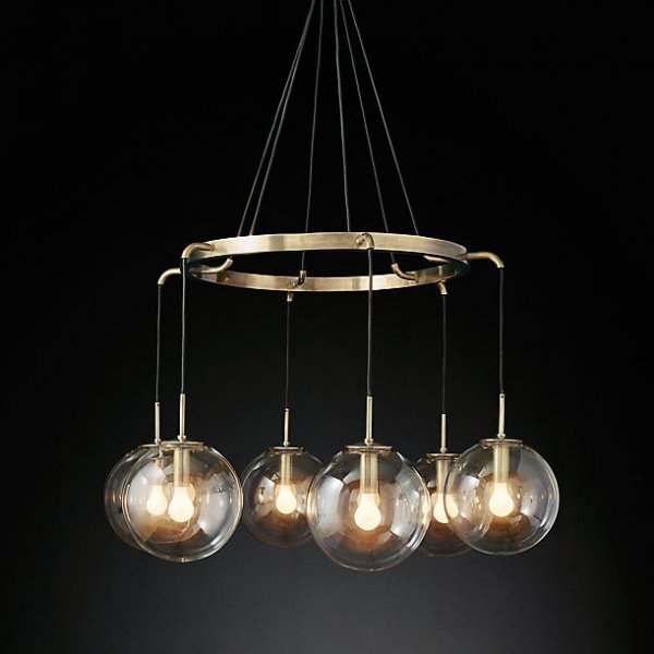 Люстра RH LANGUEDOC Round Chandelier Antique Brass Латунь Люстра RH LANGUEDOC Round Chandelier Antique Brass Латунь в Грозном | Loft Concept
