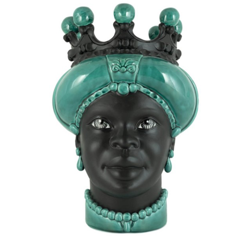 Ваза VASE MORO LADY CROWN DARK green Черный Зеленый в Грозном | Loft Concept 