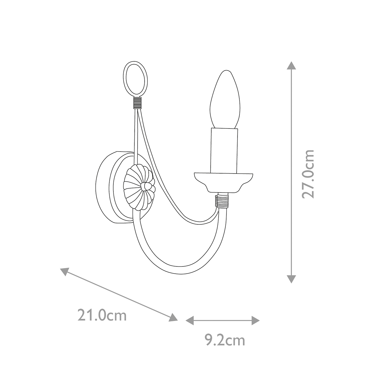 Бра черного цвета с лампой в форме свечи Elstead Lighting в Грозном