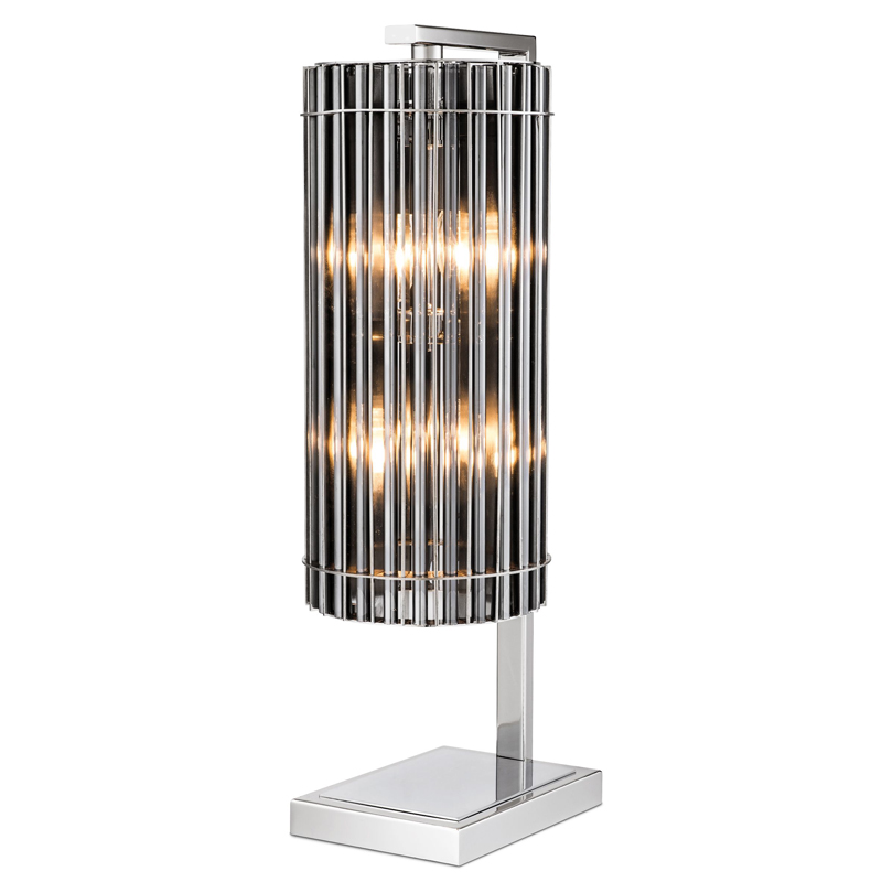 Настольная лампа Eichholtz Table Lamp Pimlico Nickel Никель Стекло Смок Настольная лампа Eichholtz Table Lamp Pimlico Nickel Никель Стекло Смок в Грозном | Loft Concept