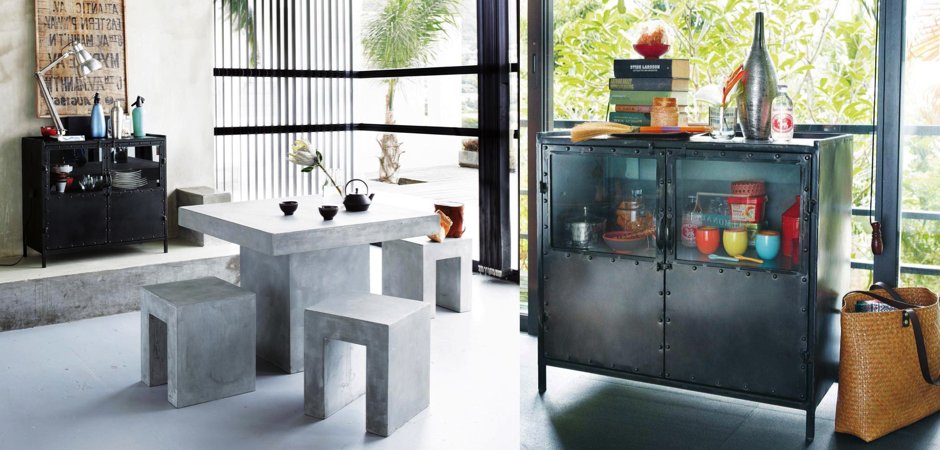 Буфет металлический в стиле Лофт Industrial Vitre Small Buffet Буфет металлический в стиле Лофт Industrial Vitre Small Buffet - Loft-Concept в Грозном
