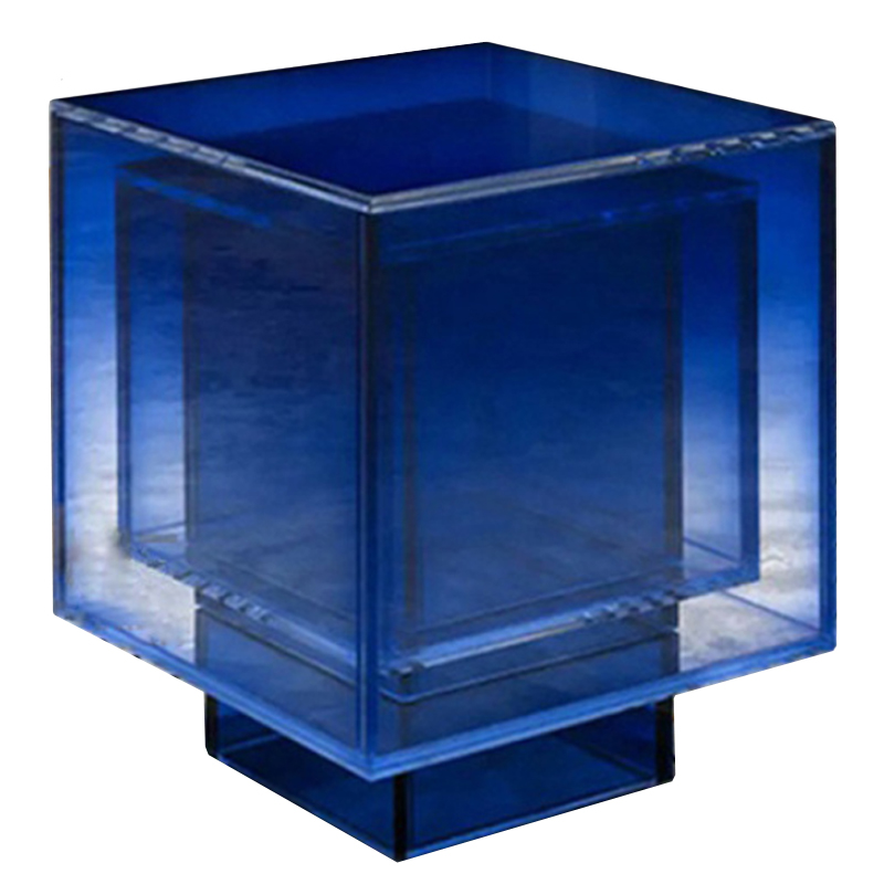 Дизайнерский журнальный стол Glass Square Синий studio BUZAO Синий Дизайнерский журнальный стол Glass Square Синий studio BUZAO Синий в Грозном | Loft Concept