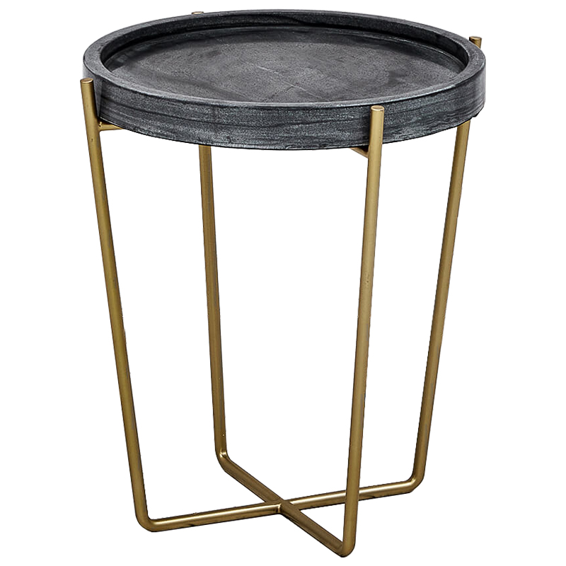 Приставной стол Orlate side table Латунь Черный Приставной стол Orlate side table Латунь Черный в Грозном | Loft Concept