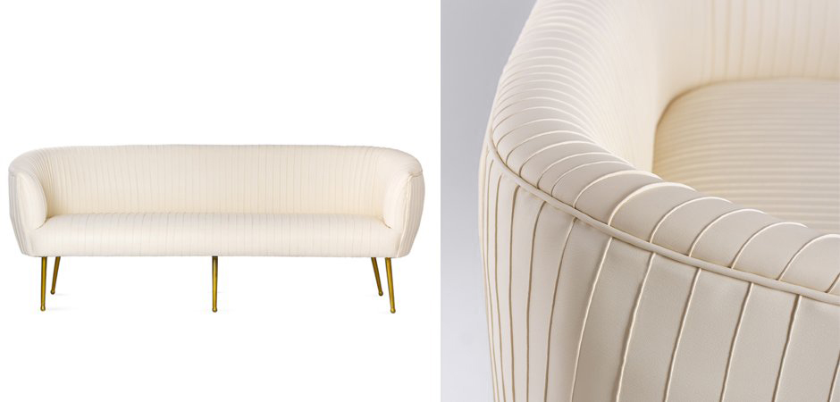 Софа Souffle Settee Leather ivory leather Софа Souffle Settee Leather ivory leather - Loft-Concept в Грозном