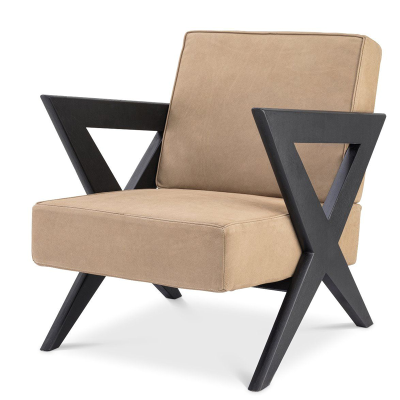Кресло Eichholtz Chair Felippe Черный Бежевый Кресло Eichholtz Chair Felippe Черный Бежевый в Грозном | Loft Concept