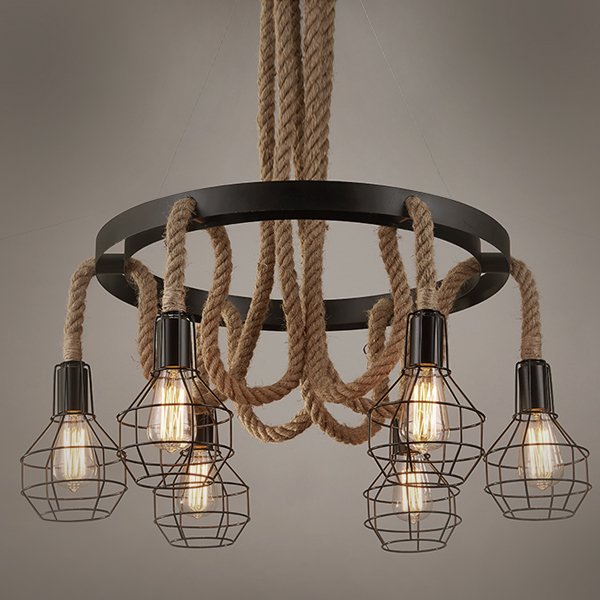 Люстра Loft Rope Chandelier cage VI Люстра Loft Rope Chandelier cage VI в Грозном | Loft Concept