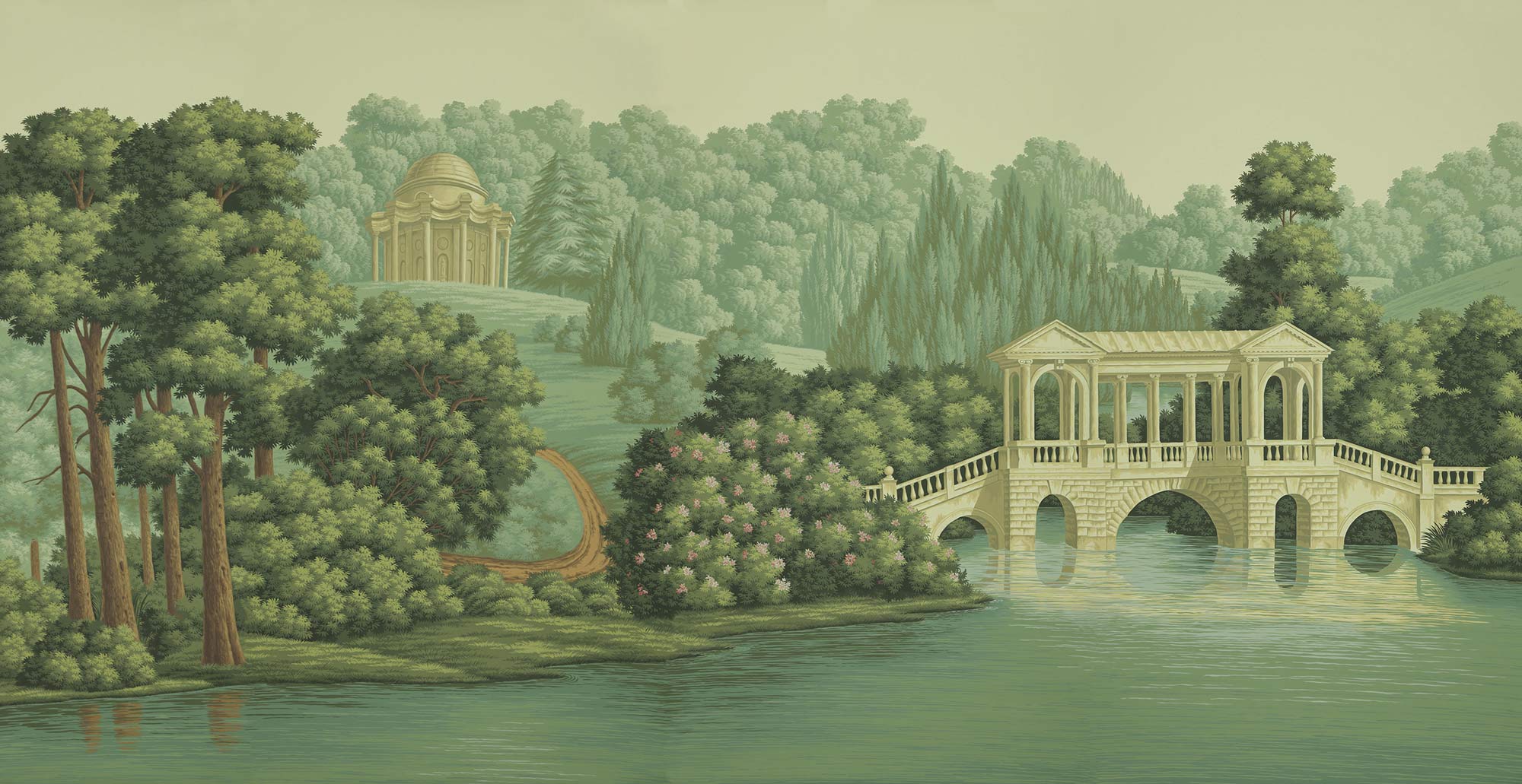 Обои ручная роспись English Landscape Verdoyant on scenic paper Обои ручная роспись English Landscape Verdoyant on scenic paper - постер Loft-Concept в Грозном