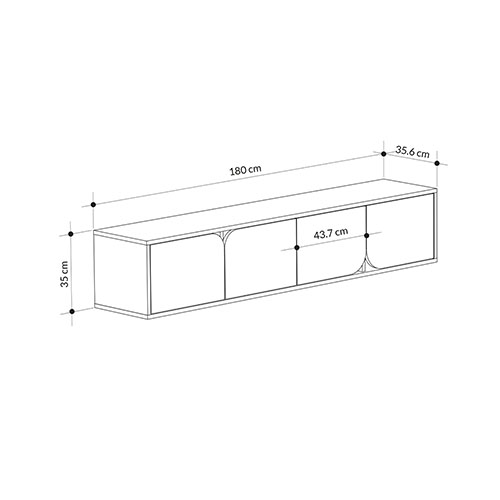 ТВ-тумба подвесная цвета древесины с 4-мя темно-серыми дверцами SPARK TV STAND OAK ANTHRACITE ТВ-тумба подвесная цвета древесины с 4-мя темно-серыми дверцами SPARK TV STAND OAK ANTHRACITE в Грозном
