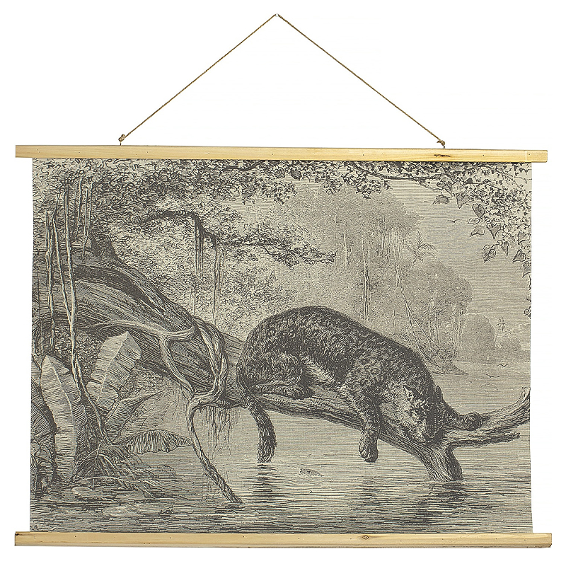 Картина подвесная Leopard on a Tree Poster Бежево-серый Древесина Картина подвесная Leopard on a Tree Poster Бежево-серый Древесина в Грозном | Loft Concept