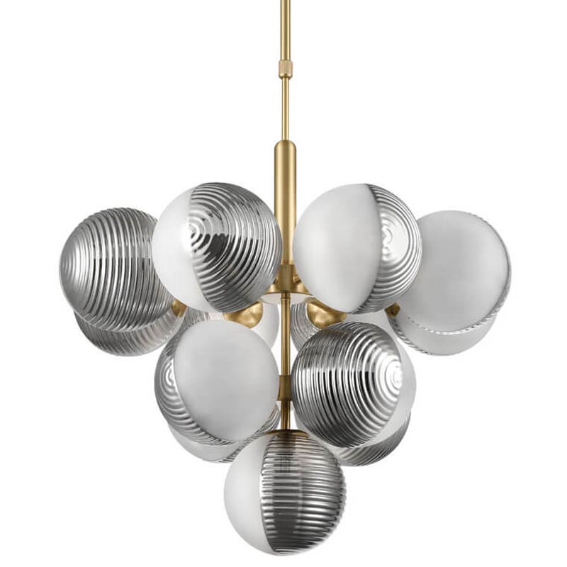 Люстра Ademar Chandelier 13 plafond Золотой Белый Серый Люстра Ademar Chandelier 13 plafond Золотой Белый Серый в Грозном | Loft Concept